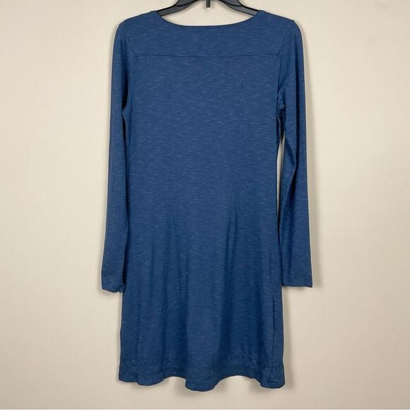 Horny Toad Blue Dress Knit Long Sleeve Sz Small Knee Length Round Neck - Picture 4 of 5